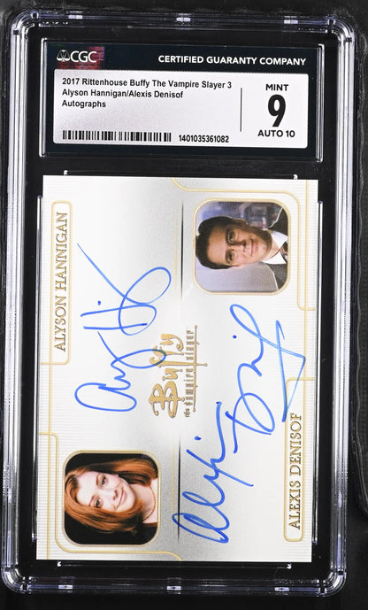 Graded Buffy Ultimate Dual Autograph Card Alyson Hannigan Alexis Denisof in case