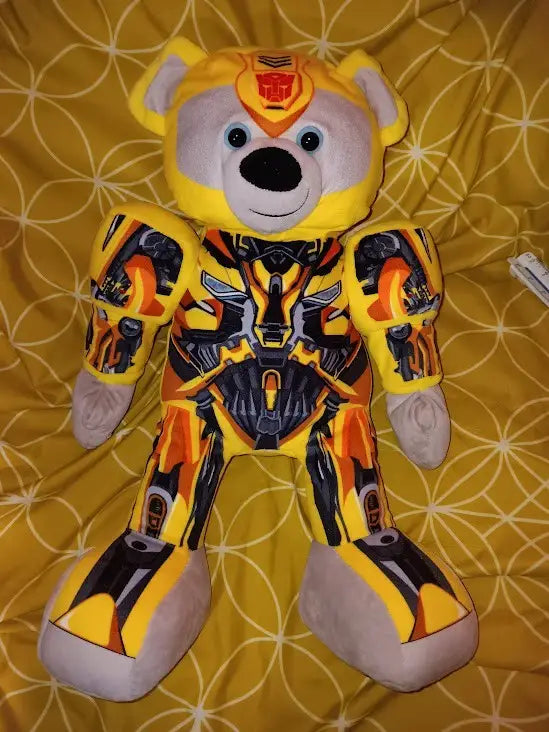 Build A Bear BAB Transformers Bumblebee 17” Plush Bear Movable Arms And Head - Collectibles