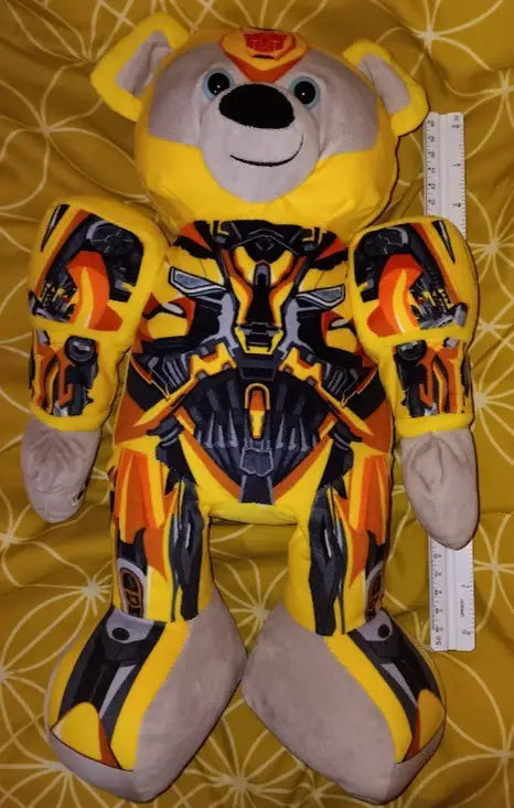 Build A Bear BAB Transformers Bumblebee 17” Plush Bear Movable Arms And Head - Collectibles