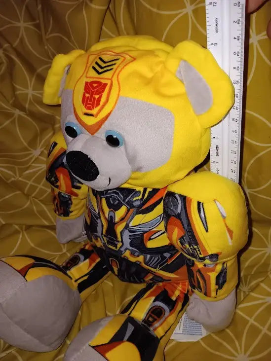 Build A Bear BAB Transformers Bumblebee 17” Plush Bear Movable Arms And Head - Collectibles