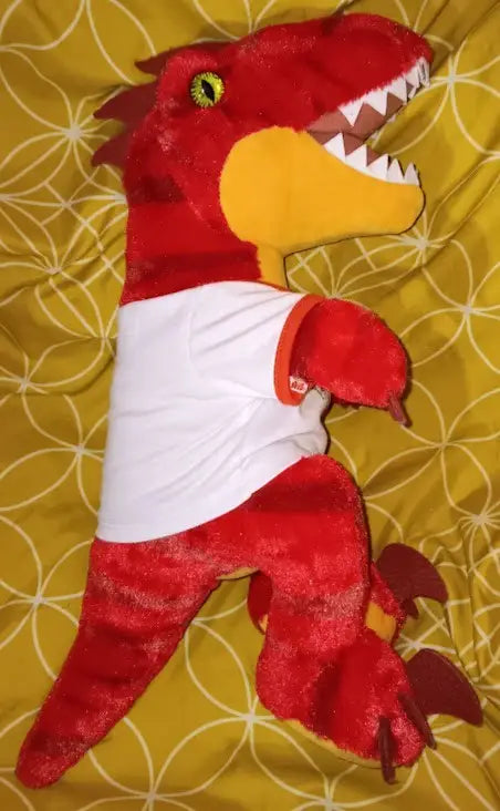 Build a Bear Red Raptor Stuffed Animal Toys Dinosaur T-Rex 19’’ Superman Shirt On - Collectibles