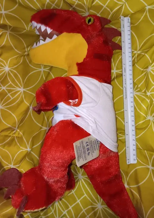 Build a Bear Red Raptor Stuffed Animal Toys Dinosaur T-Rex 19’’ Superman Shirt On - Collectibles