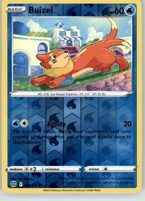 Buizel - Brilliant Stars - 038/172 - Reverse Holo LP Pokemon - Pokémon Card Single