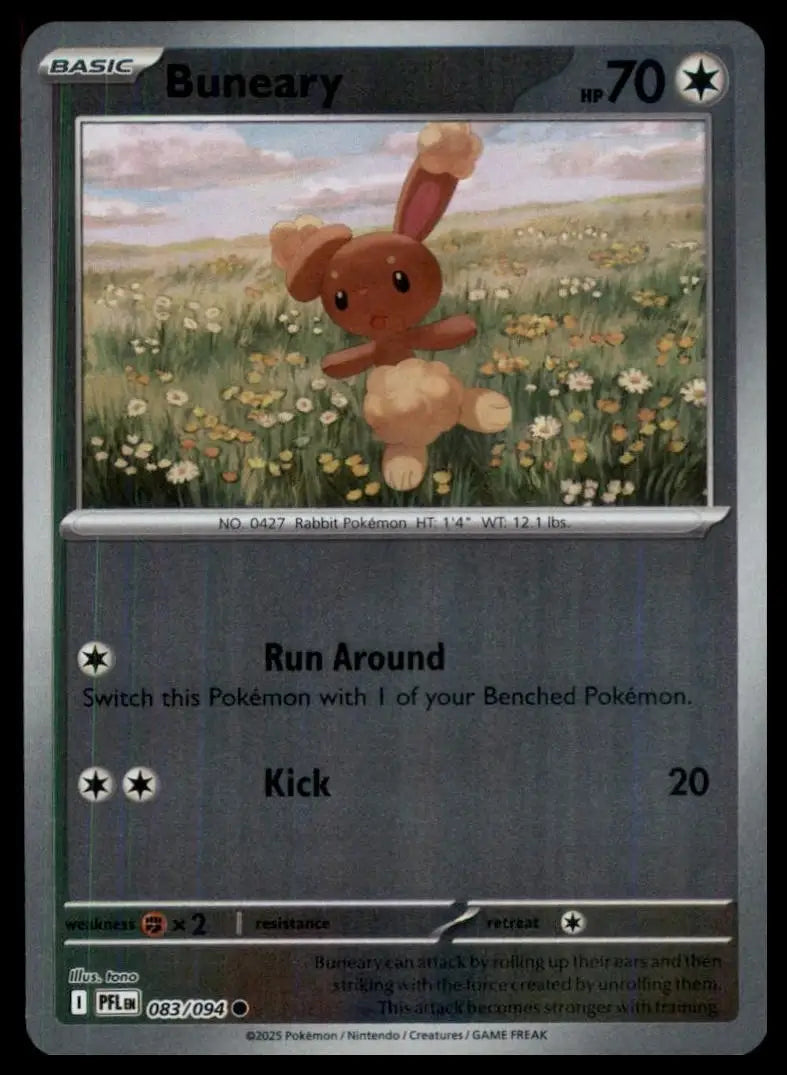 Buneary 083/094 Me02: Phantasmal Flames Reverse Holo Pokemon - Pokémon Card Single