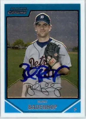 Burke Badenhop - 2007 Bowman Chrome - #BC118 - AUTO Prospects Baseball - Baseball Card Single