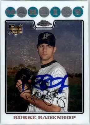 Burke Badenhop - 2008 Topps Chrome - #218 - RC,AUTO Baseball - Baseball Card Single