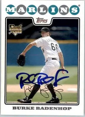 Burke Badenhop - 2008 Topps Updates & Highlights - #UH165 - RC AUTO Baseball - Baseball Card Single