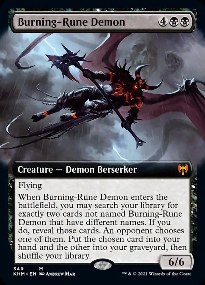 Burning-Rune Demon (Extended Art) [Kaldheim] - Magic Card Single