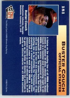 Buster Couch - 1992 Pro Set NHRA - #181 - Racing - Racing Card Single