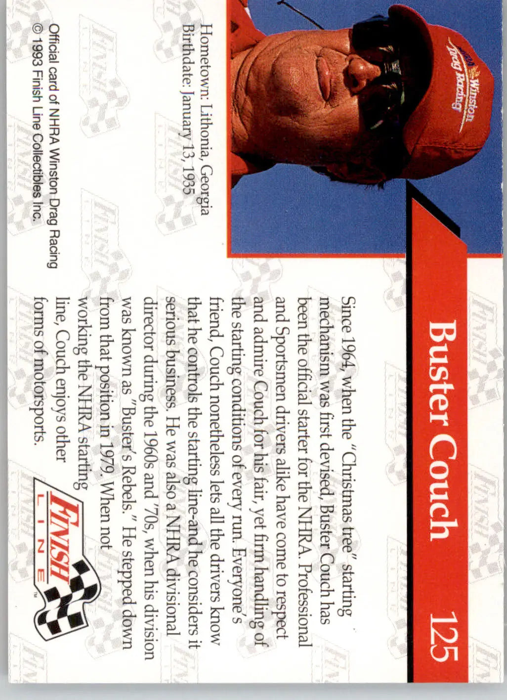 Buster Couch - 1993 Finish Line NHRA - #125 - Racing