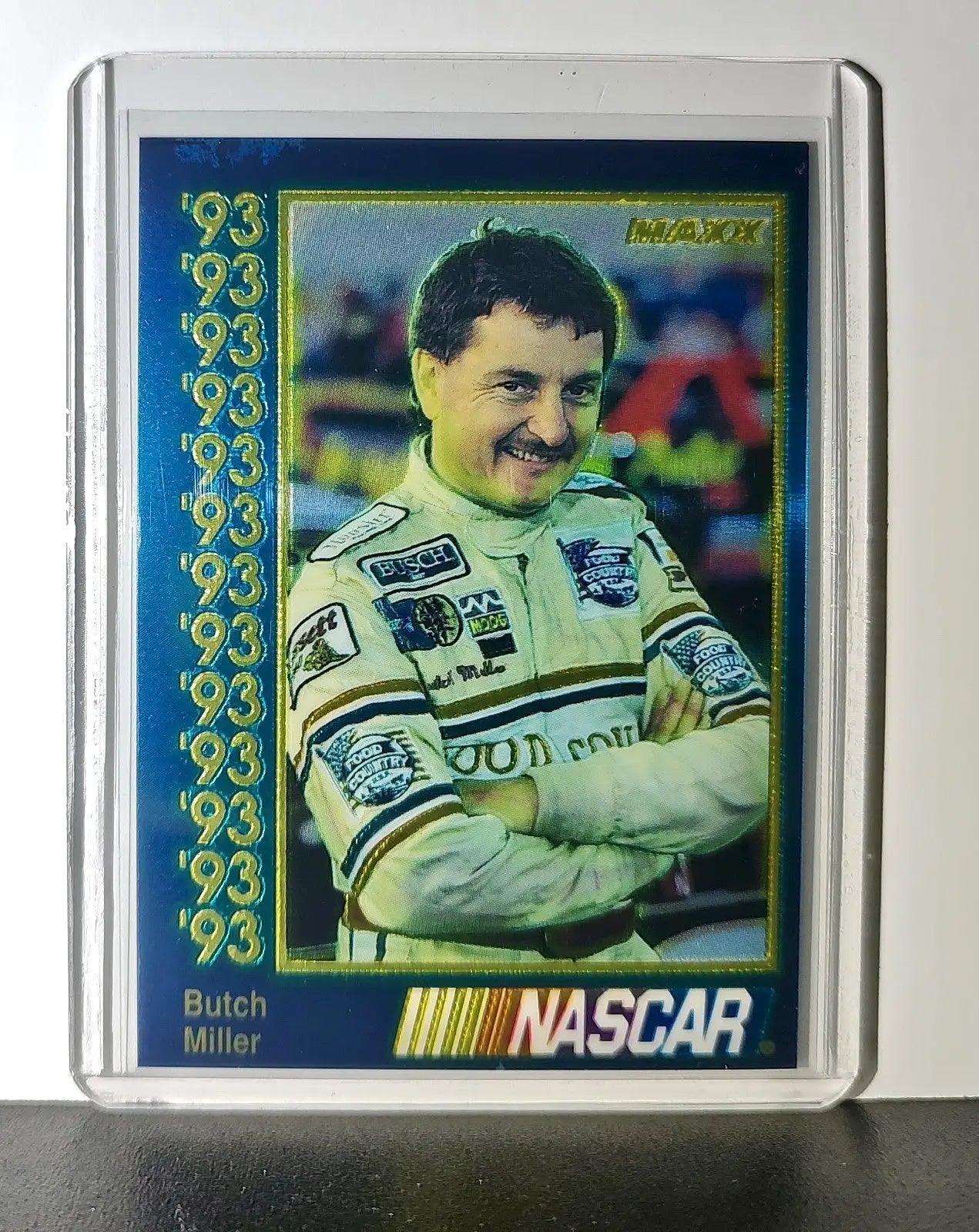Butch Miller 1993 Maxx Premier Plus Racing #76 NASCAR Card Henderson Motorsports - Racing Card Single