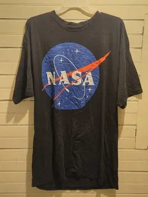 Buzz Aldrin T-Shirt Mens 3XL Tall NASA Logo Black Short Sleeve Graphic Tee - Apparel