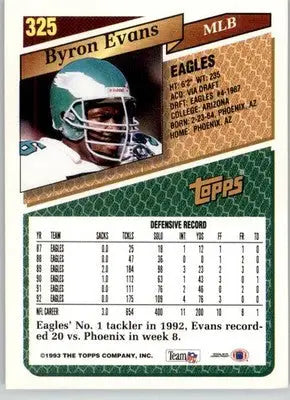 Byron Evans - 1993 Topps - #325 - Gold Football - Football Card Single