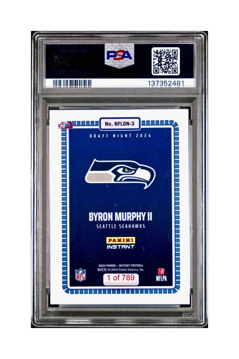 Byron Murphy II 2023 Panini Draft Night #NFLDN-3 Rookie Seattle Seahawks PSA 10