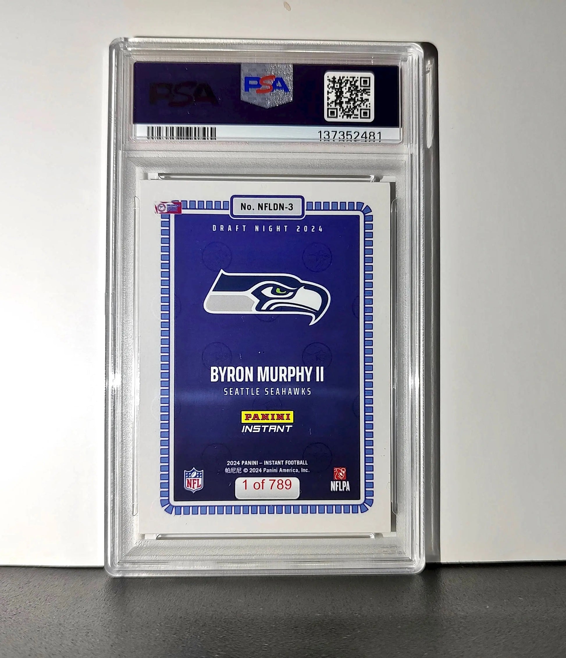 Byron Murphy II 2023 Panini Draft Night #NFLDN-3 Rookie Seattle Seahawks PSA 10