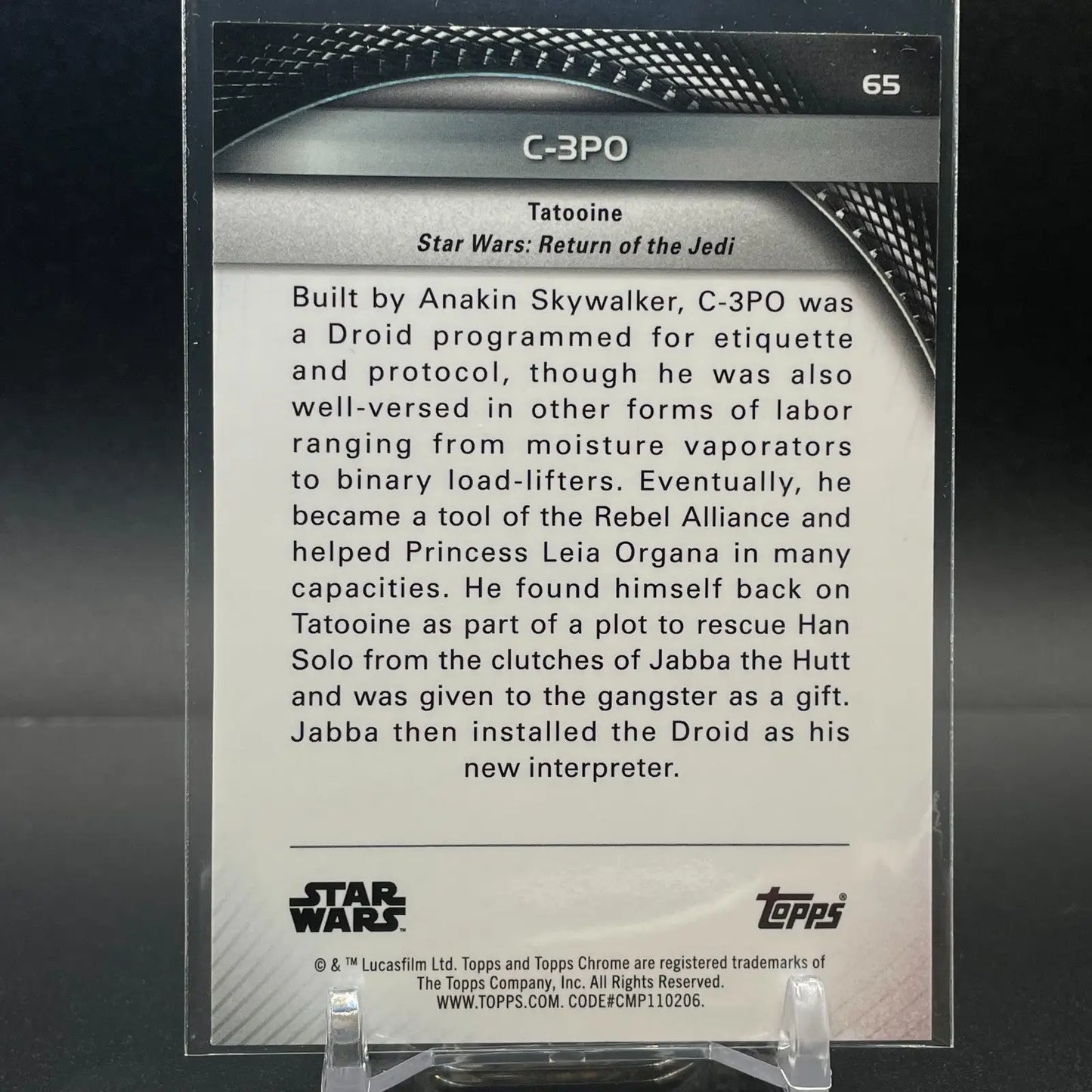 C-3PO 2025 TOPPS CHROME STAR WARS HYPERSPACE BLUE LAZER /150 CG02 - Star Wars Card Single