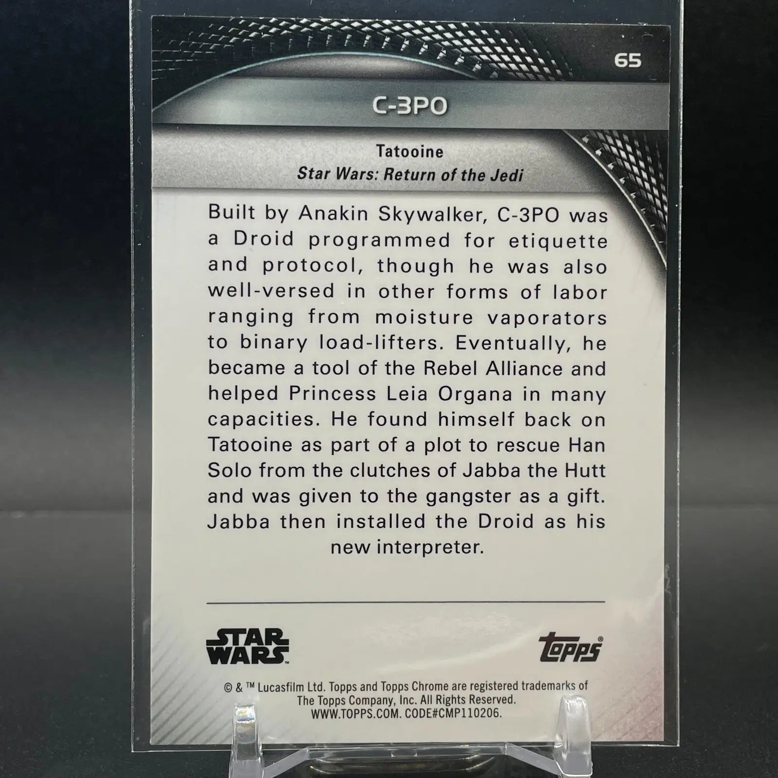 C-3PO 2025 TOPPS CHROME STAR WARS HYPERSPACE BLUE LAZER /150 CG02 - Star Wars Card Single