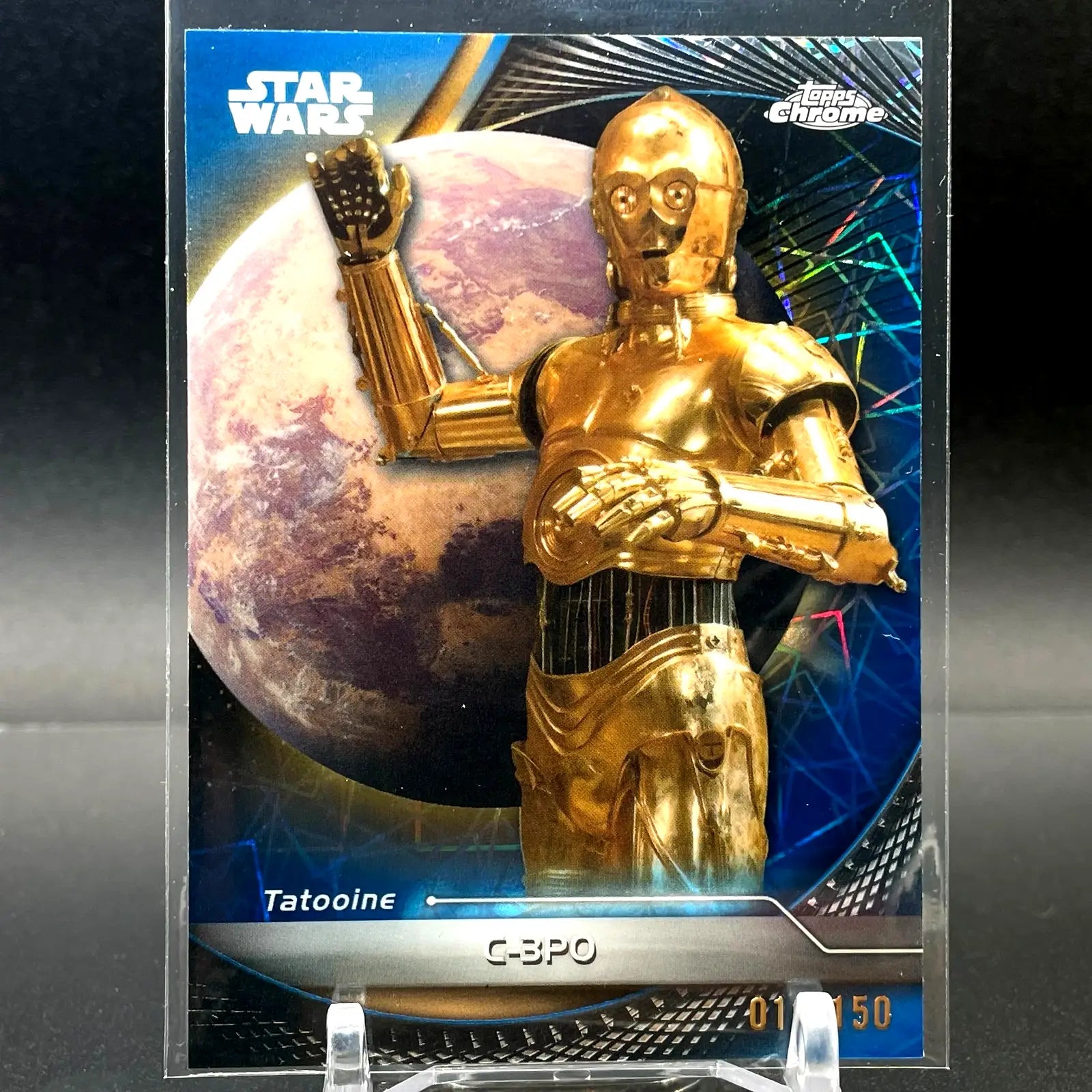 C-3PO 2025 TOPPS CHROME STAR WARS HYPERSPACE BLUE LAZER /150 CG02 - Star Wars Card Single