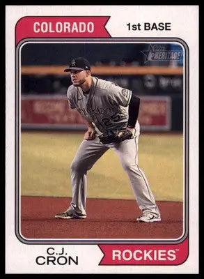 C.J. Cron 2023 Topps Heritage #126 Colorado Rockies - Baseball Card Single