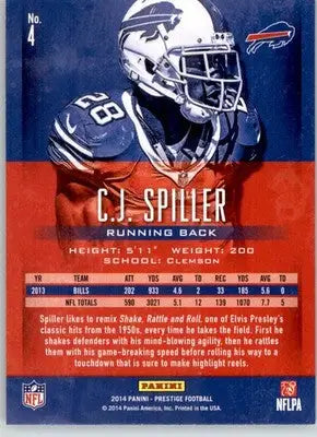 C.J. Spiller - 2014 Panini Prestige - #4 - Football - Football Card Single