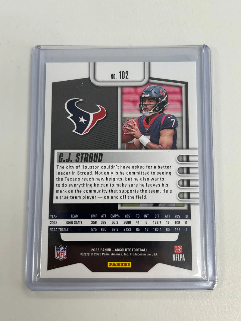 C.J. Stroud 2023 Absolute #102 Mirror Blue #15/50 - Football Card Single