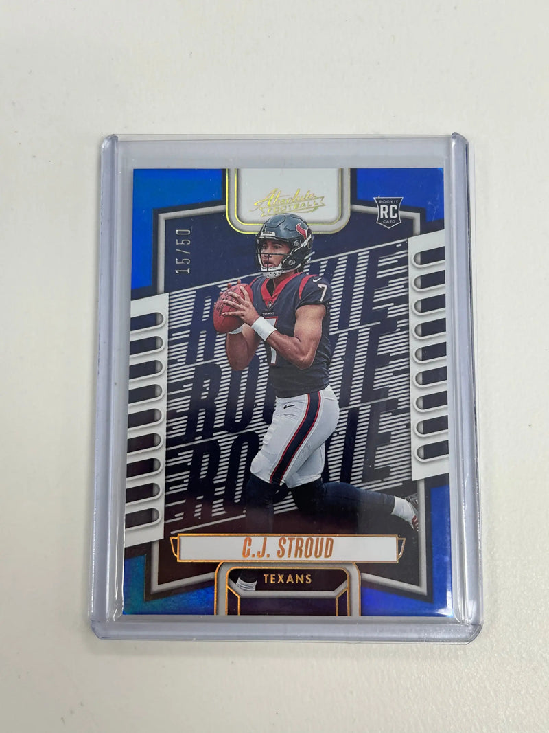 C.J. Stroud 2023 Absolute #102 Mirror Blue #15/50 - Football Card Single