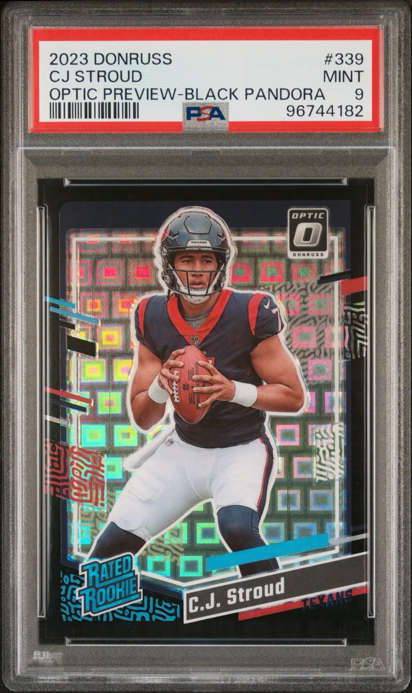 C.J. Stroud 2023 Donruss Optic Preview Black Pandora #11/25 PSA 9 Mint - Football Card Single