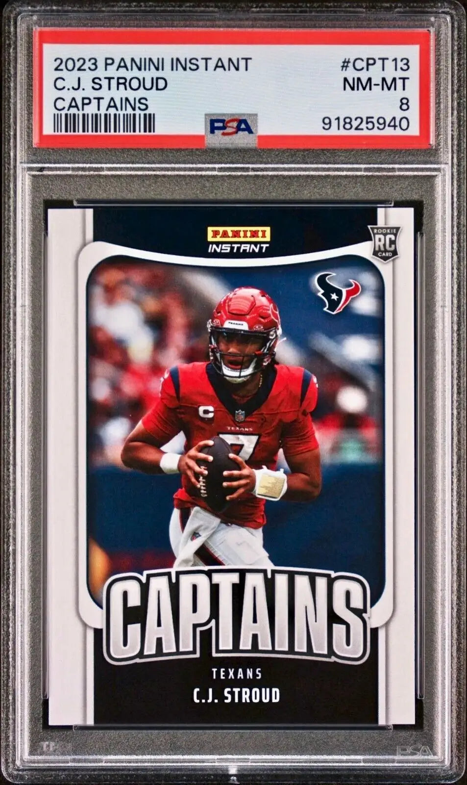 C.J. Stroud 2023 Panini NFL Captain #13 Football Card Houston Texans 1/331 PSA 8