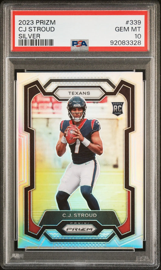 C.J. Stroud 2023 Panini Prizm #339 Silver Prizm #339 PSA 10 Gem Mint - Football Card Single