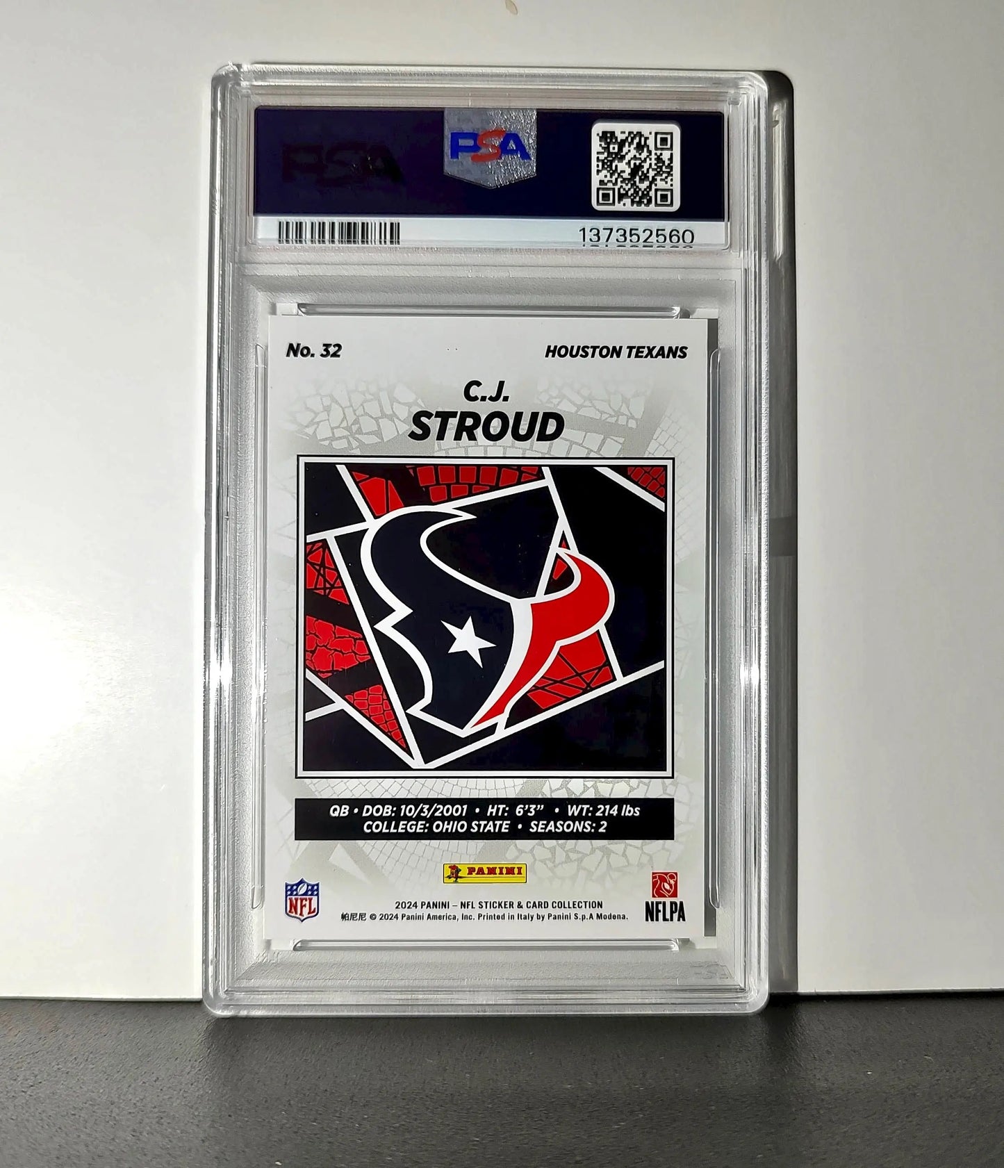 C.J. Stroud 2024 Panini Sticker Collection #32 PSA 8 NM-MT