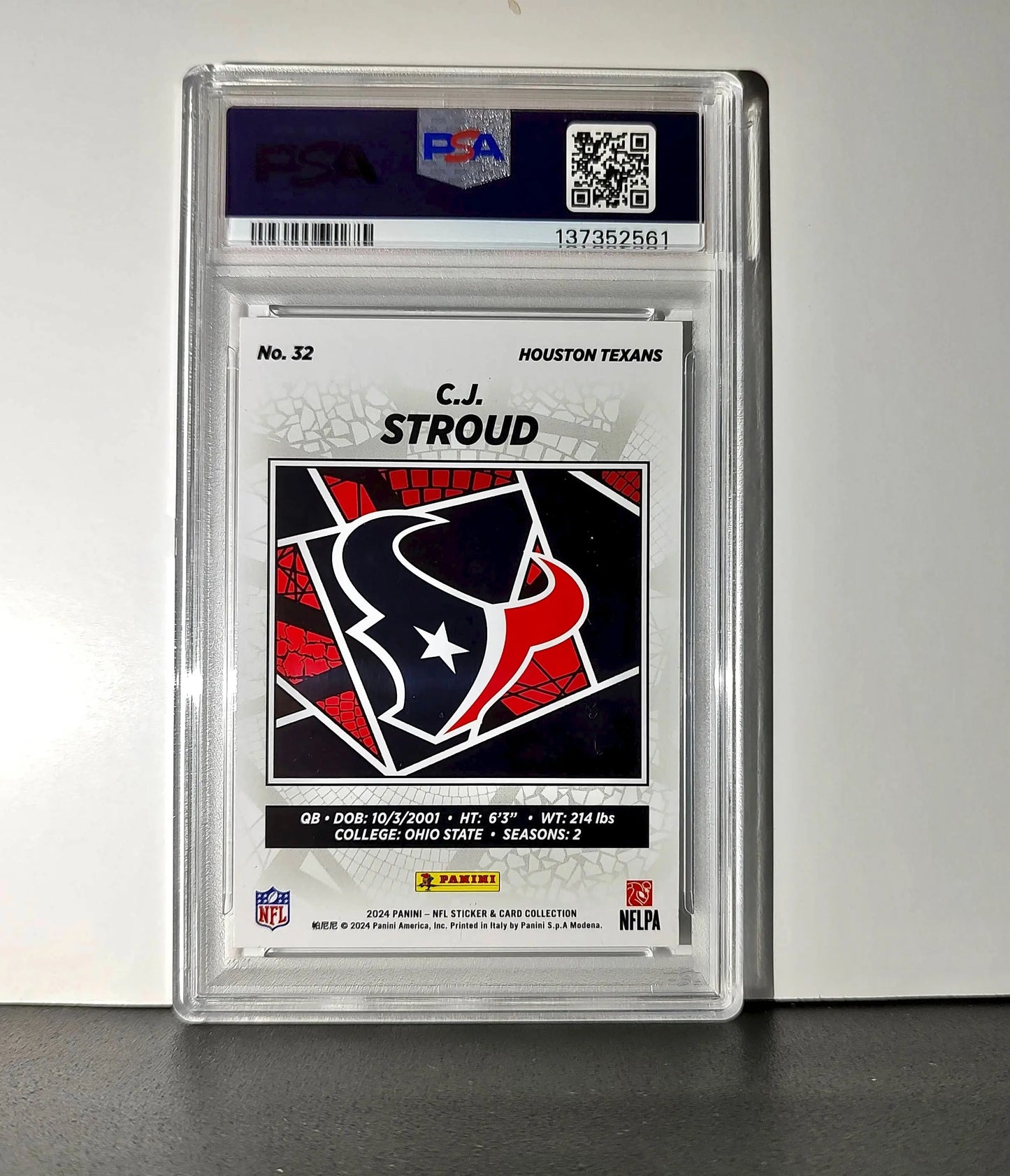 C.J. Stroud 2024 Panini Sticker Collection #32 PSA 8 NM-MT - Football Card Single
