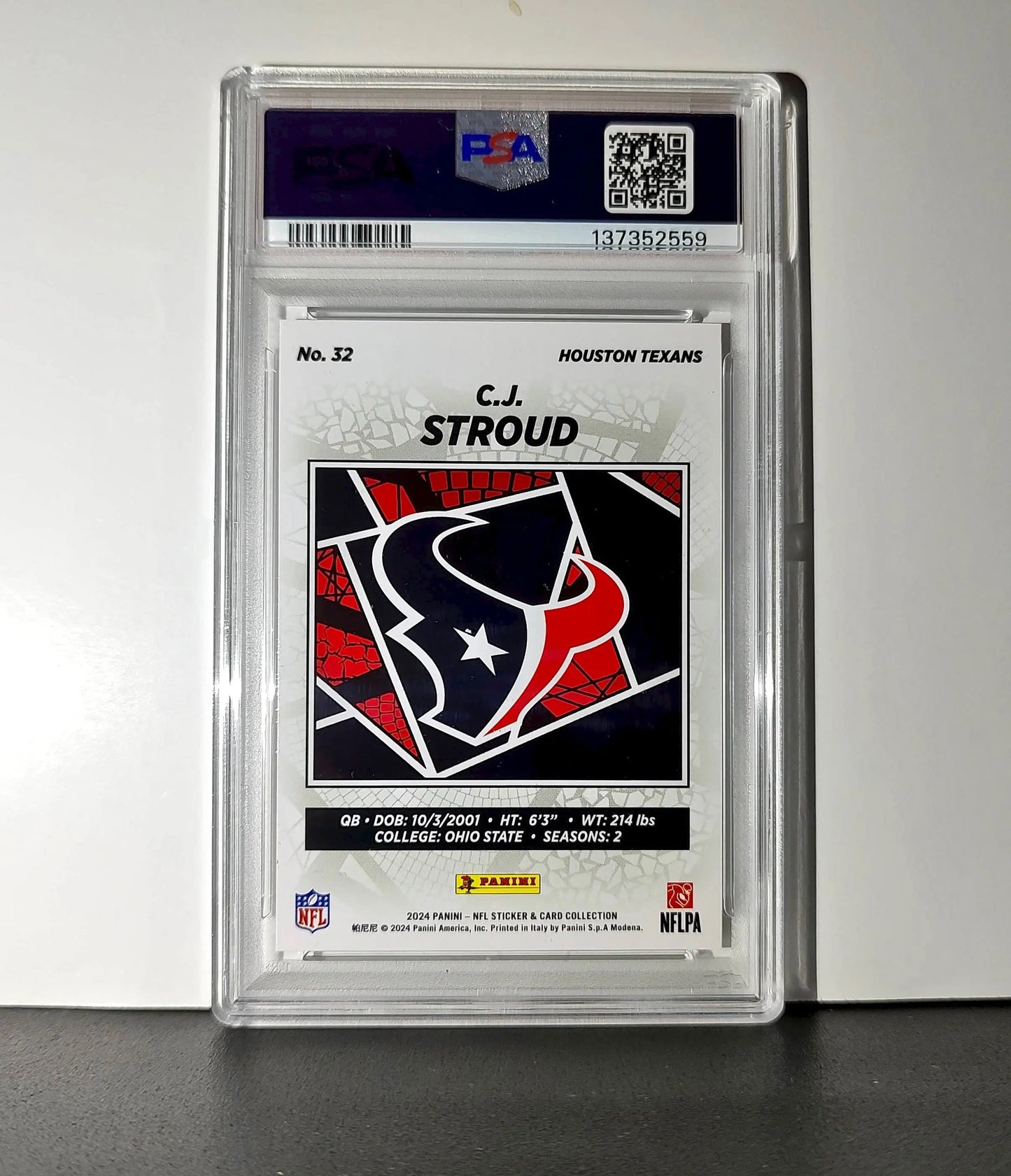 C.J. Stroud 2024 Panini Sticker Collection #32 PSA 9 Mint