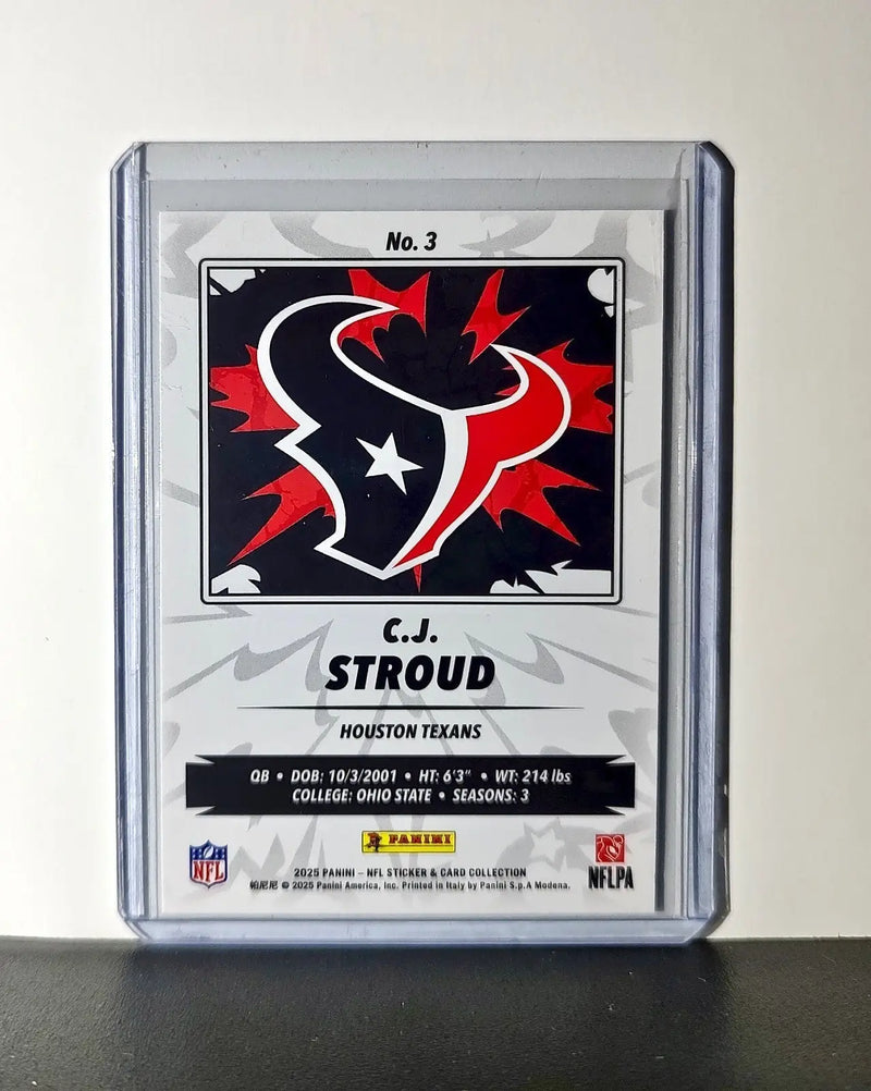 C.J. Stroud 2025 Panini NFL #3 Sticker Card Houston Texans