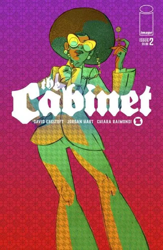 Retro comic book cover featuring funky character in vibrant green and orange tones for trading cards