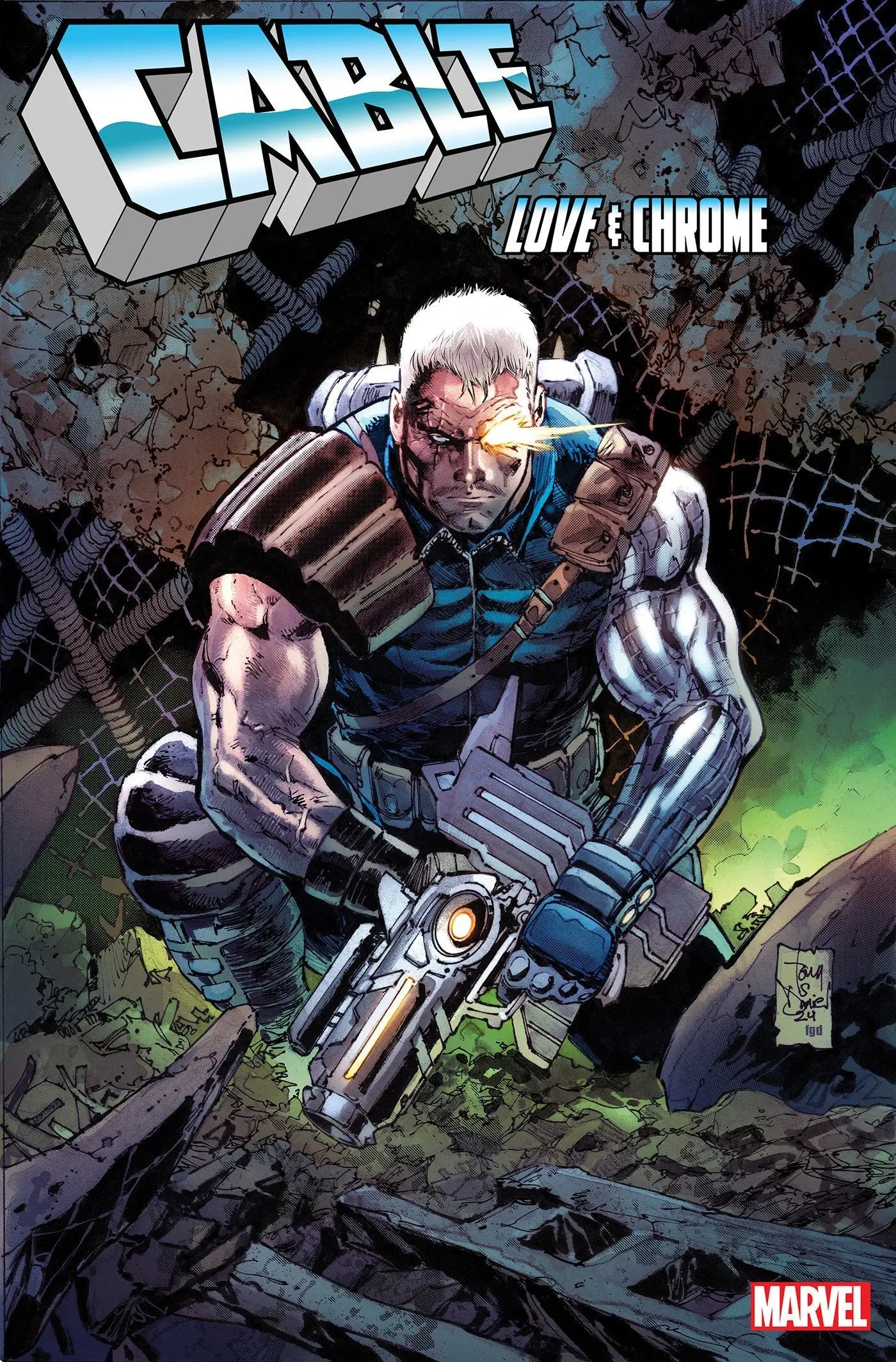 Comic book cover featuring Cable Love from Cable: Love And Chrome #2 Tony Daniel Variant