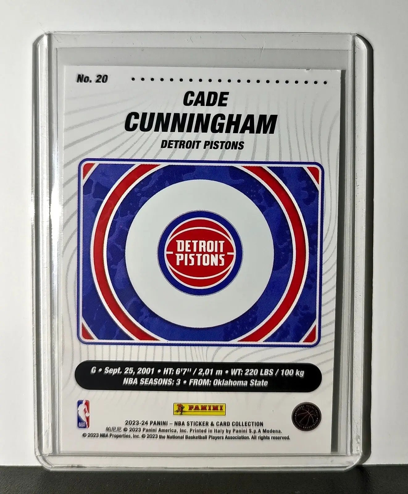 Cade Cunningham 2023-24 Panini NBA #20 Sticker Card Detroit Pistons - Basketball Card Single