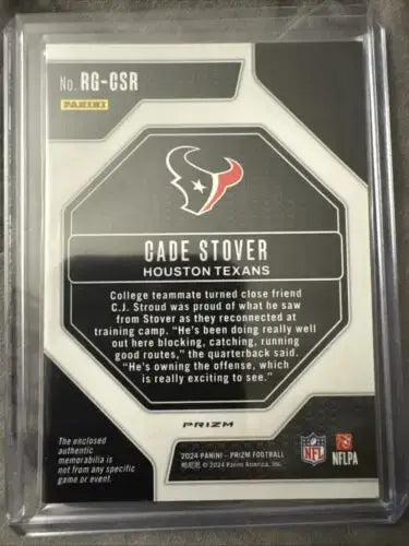 Cade Stover Rookie 2 Card Lot - Texans - Football Card Single