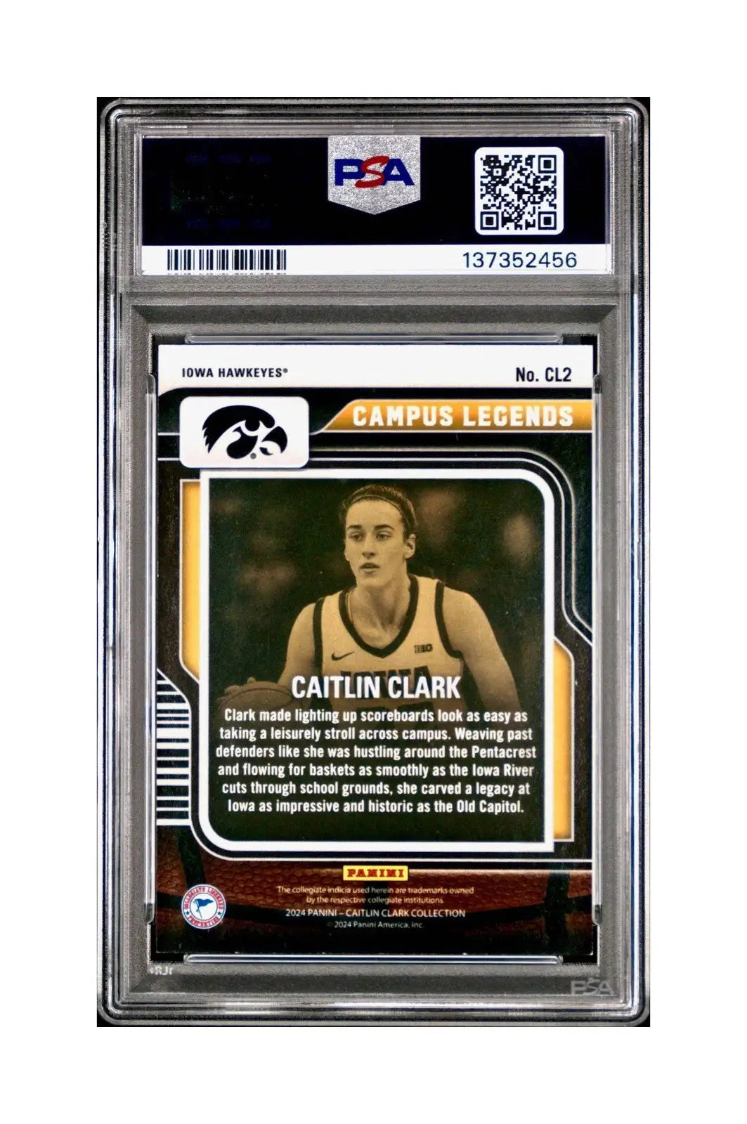 Caitlin Clark 2024 #CL2 251/299 Campus Legends Pointed Stars PSA 8 NM-MT