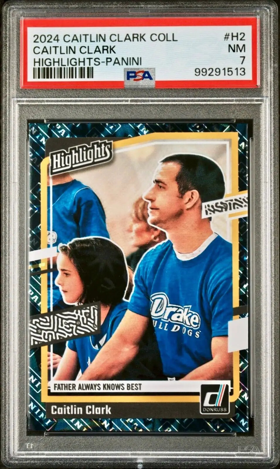 Caitlin Clark 2024 Panini Donruss Highlights Parallel #H2 Basketball Card PSA 7 - Basketball Card Single