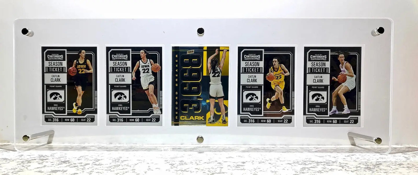 Caitlin Clark 2024 Panini Foil Basketball Cards Set of 5 with Acrylic Display - Basketball Card Single