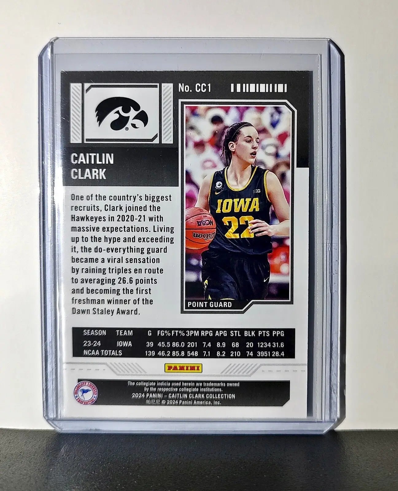 Caitlin Clark 2024 Silver Foil Panini College Contenders #CC1 Iowa Hawkeyes - Basketball Card Single