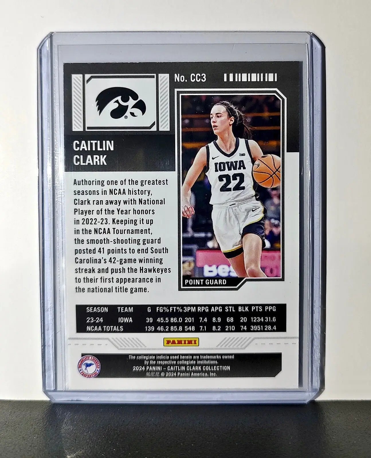 Caitlin Clark 2024 Silver Foil Panini College Contenders #CC3 Iowa Hawkeyes - Basketball Card Single