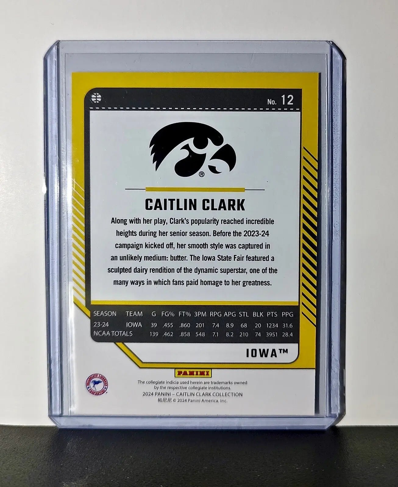 Caitlin Clark 2024 Silver Foil Panini Donruss #12 Basketball Card Iowa Hawkeyes