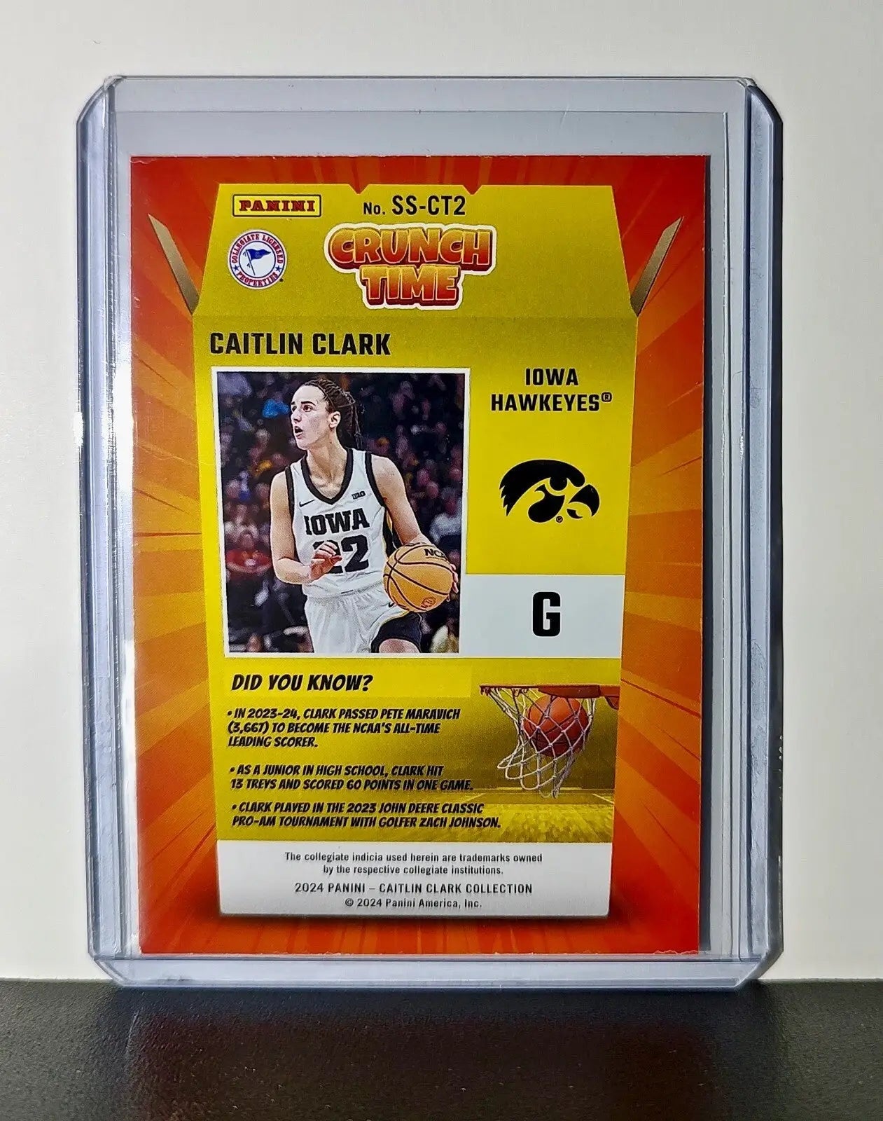 Caitlin Clark 2024 Silver Foil Panini Donruss Crunch Time #SS-CT2 Iowa Hawkeyes - Basketball Card Single