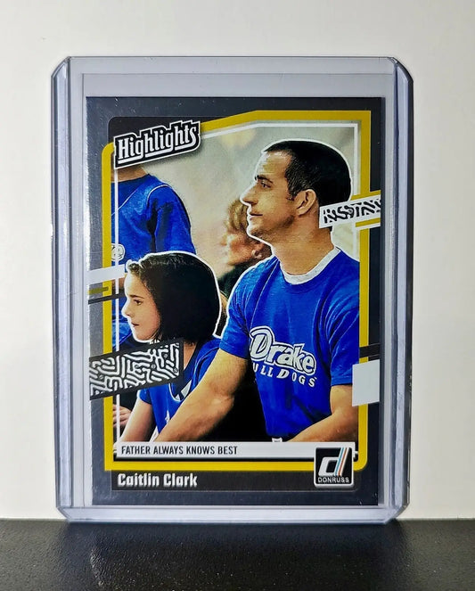 Caitlin Clark 2024 Silver Foil Panini Donruss Highlights #H2 Card Iowa Hawkeyes - Basketball Card Single