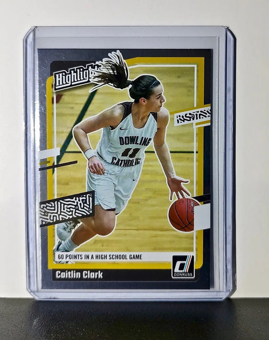 Caitlin Clark 2024 Silver Foil Panini Donruss Highlights #H3 Card Iowa Hawkeyes - Basketball Card Single