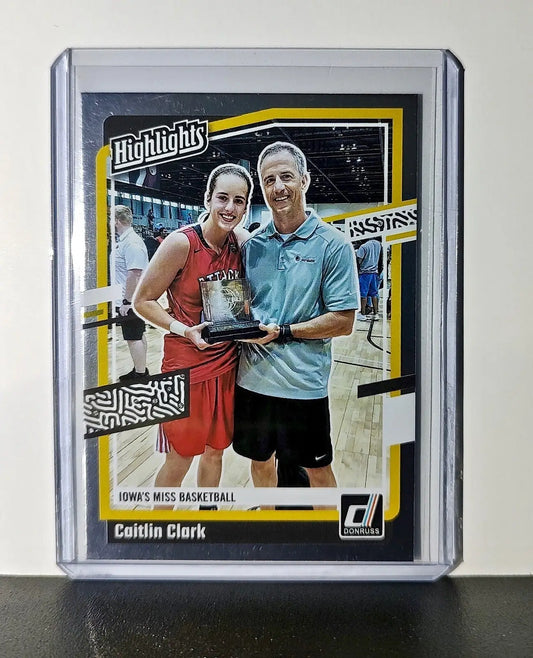 Caitlin Clark 2024 Silver Foil Panini Donruss Highlights #H4 Card Iowa Hawkeyes - Basketball Card Single