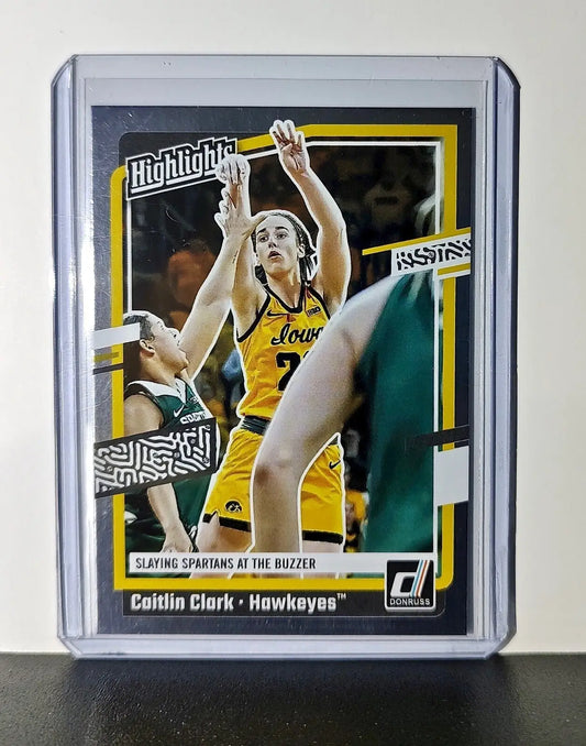 Caitlin Clark 2024 Silver Foil Panini Donruss Highlights #H7 Card Iowa Hawkeyes - Basketball Card Single