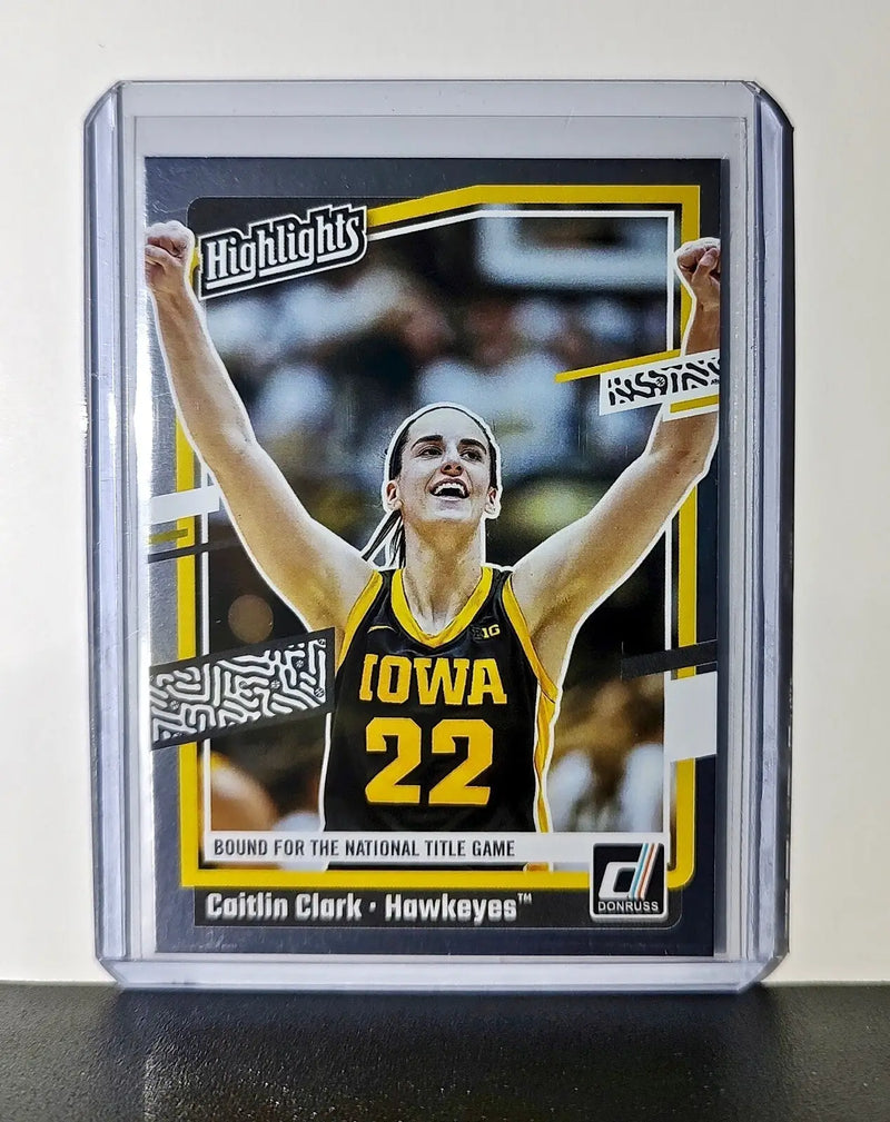 Caitlin Clark 2024 Silver Foil Panini Donruss Highlights #H9 Card Iowa Hawkeyes