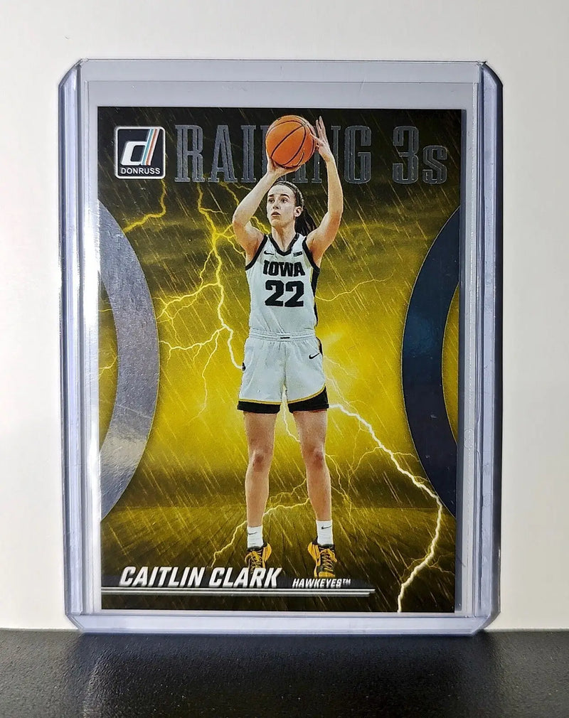 Caitlin Clark 2024 Silver Foil Panini Donruss Reigning 3’s #R1 Iowa Hawkeyes - Basketball Card Single